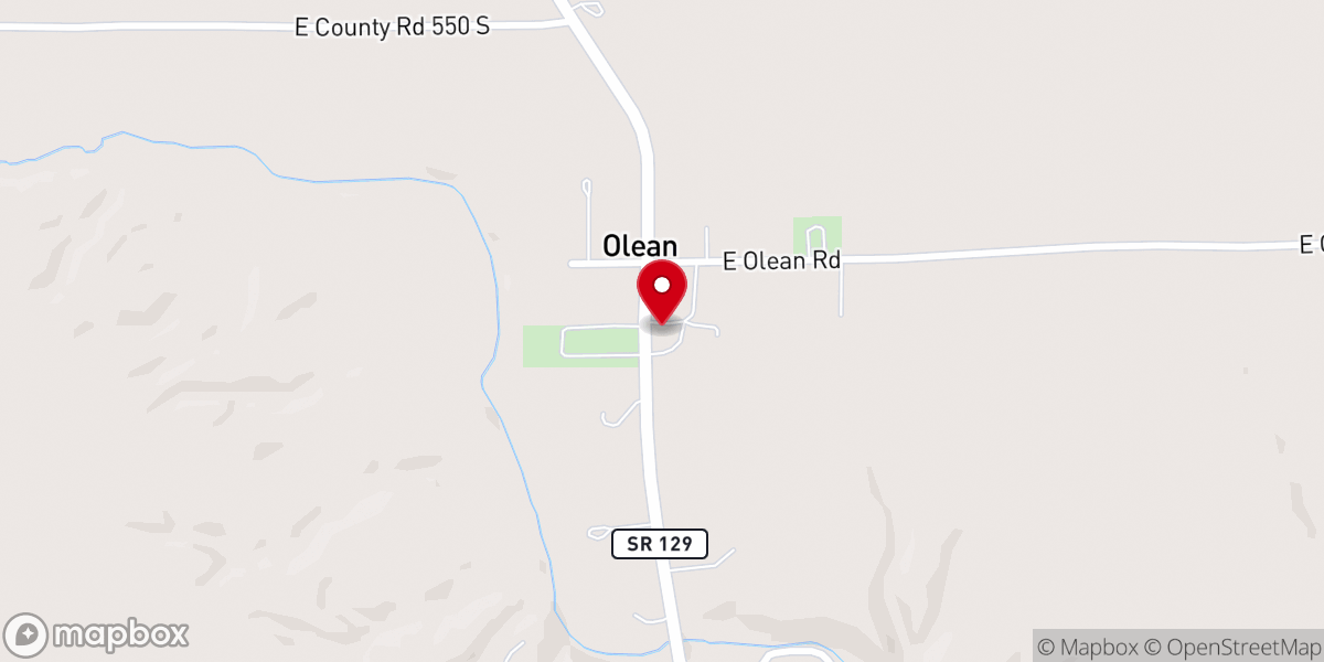 Map showing location of St Paul Lutheran Church Olean