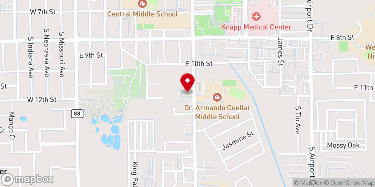 Map showing location of Weslaco Seventh-Day Adventist Church