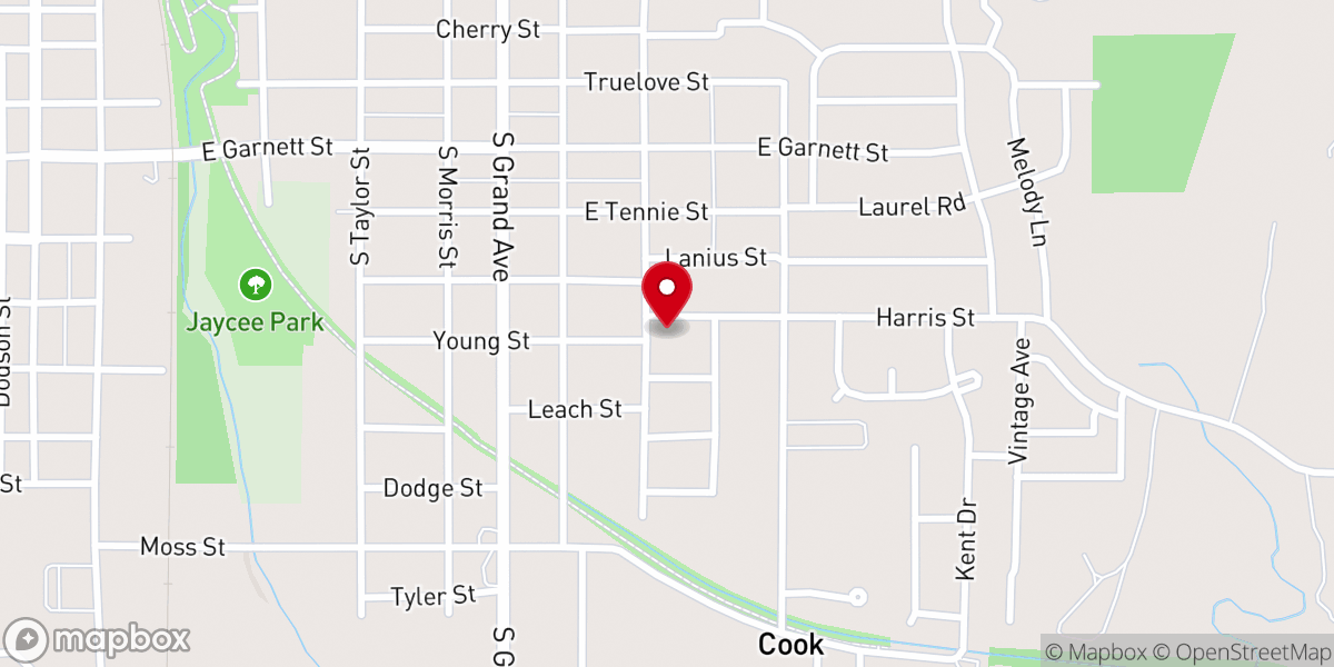 Map showing location of Calvary Baptist Church