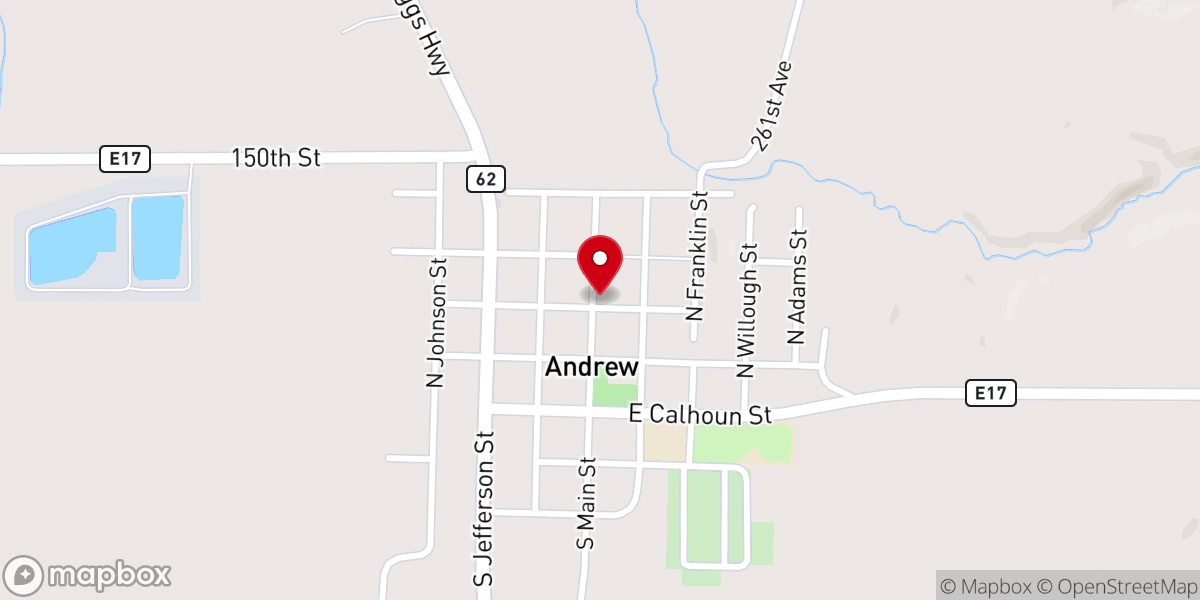 Map showing location of City of Andrew