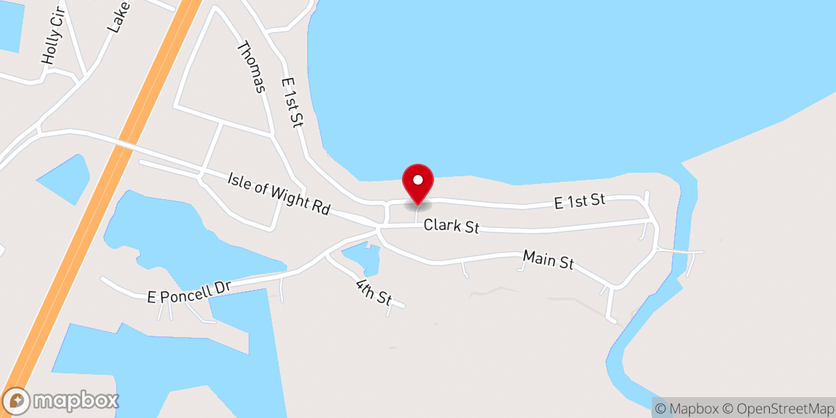 Map showing location of Buck's Outboard Services