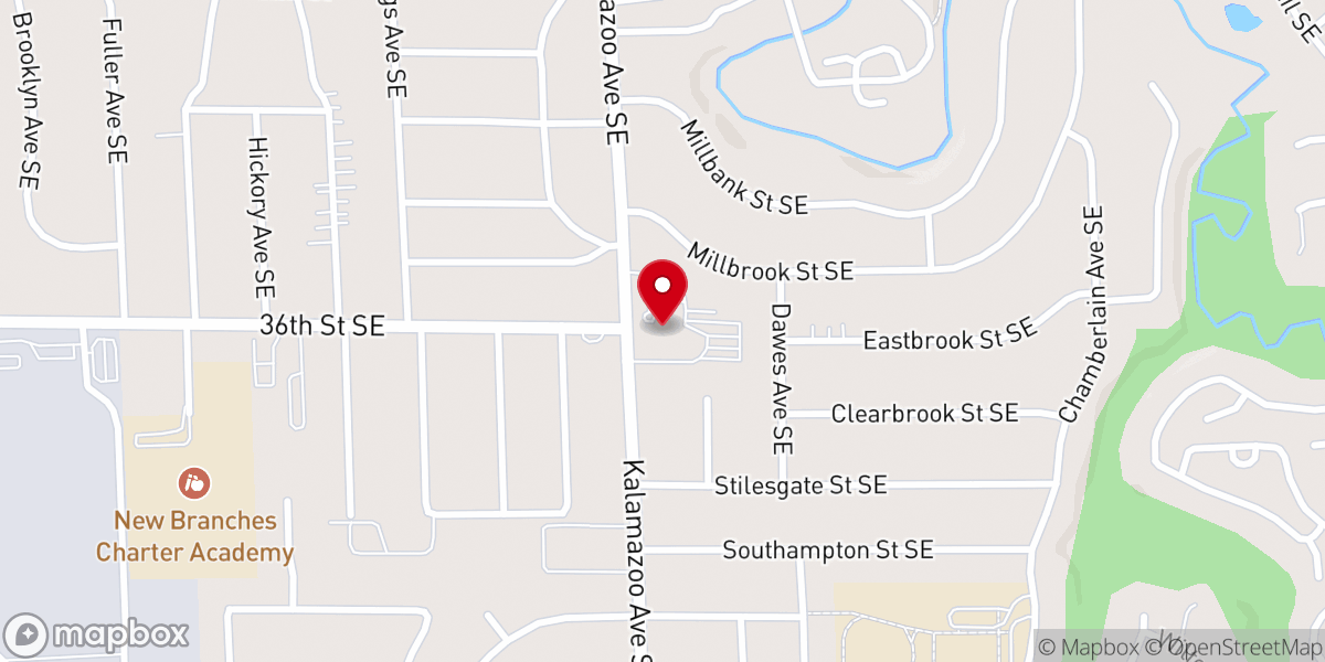 Map showing location of Brookside Christian Reformed Church