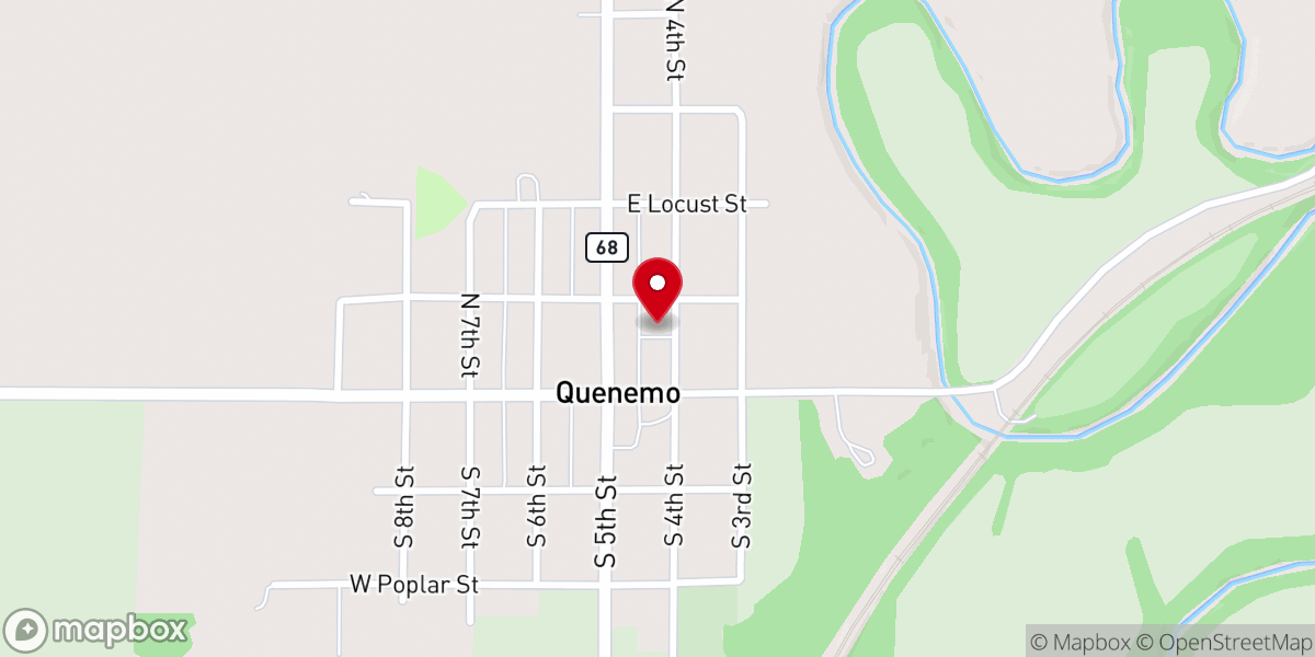 Map showing location of Quenemo Community Center