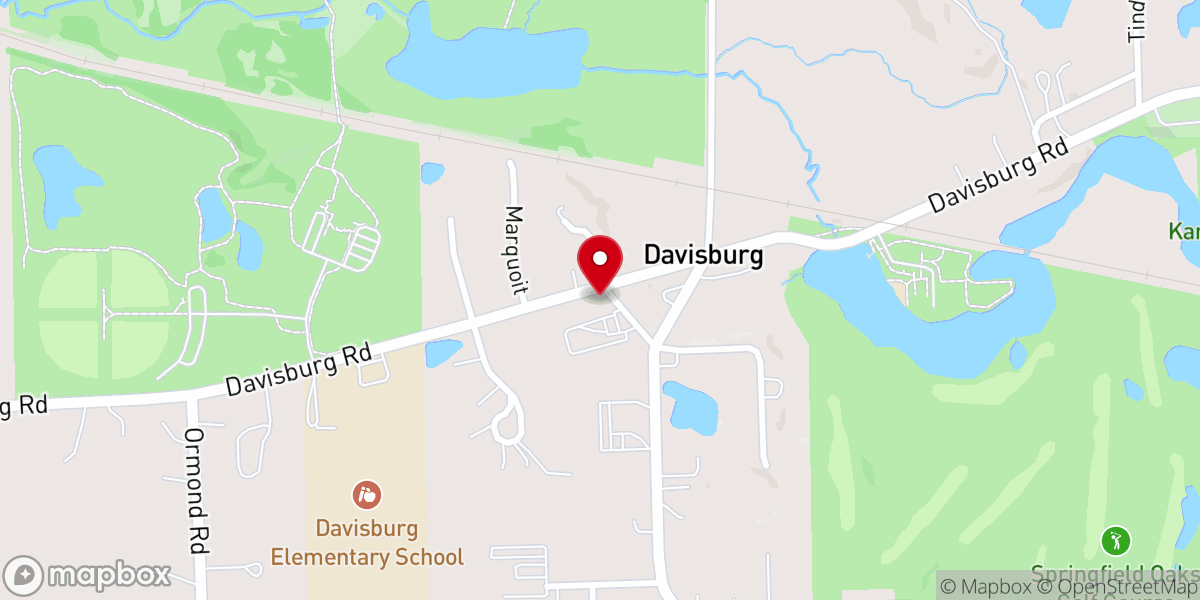 Map showing location of Holly Calvary Church - Davisburg
