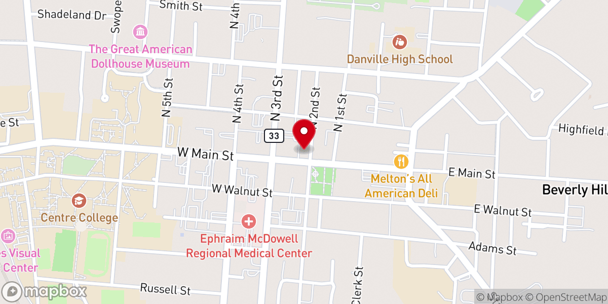 Map showing location of Centerpoint Church