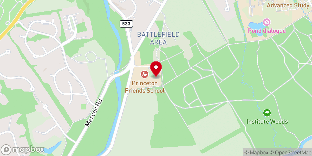 Map showing location of Princeton Friends Meeting (Quaker)