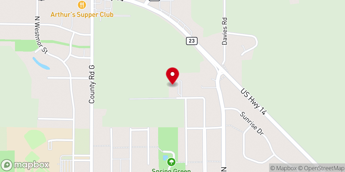 Map showing location of Spring Green Community Church