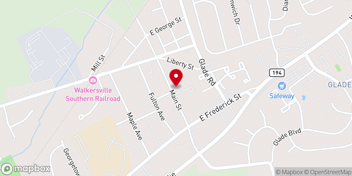 Map showing location of Walkersville United Methodist Church