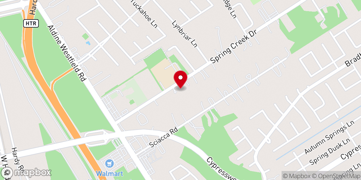 Map showing location of Houston Spring Creek Seventh-day Adventist Church