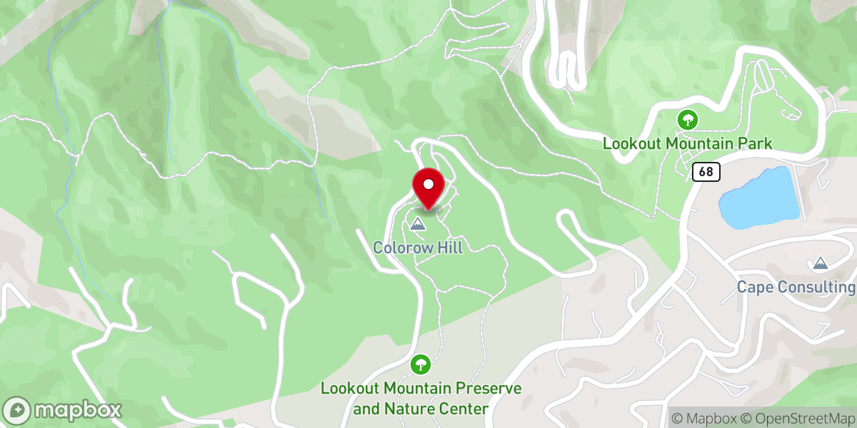 Map showing location of Boettcher Mansion-Lookout Mt