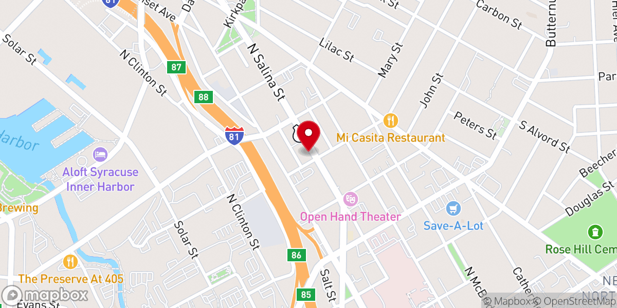 Map showing location of Vineyard Community Center