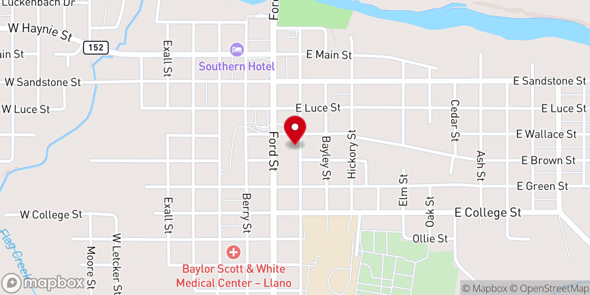 Map showing location of Bible Baptist Church