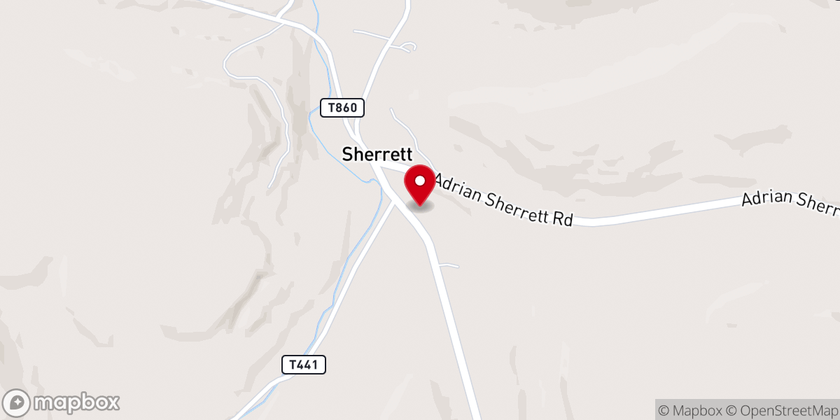 Map showing location of Sherrett United Methodist Church
