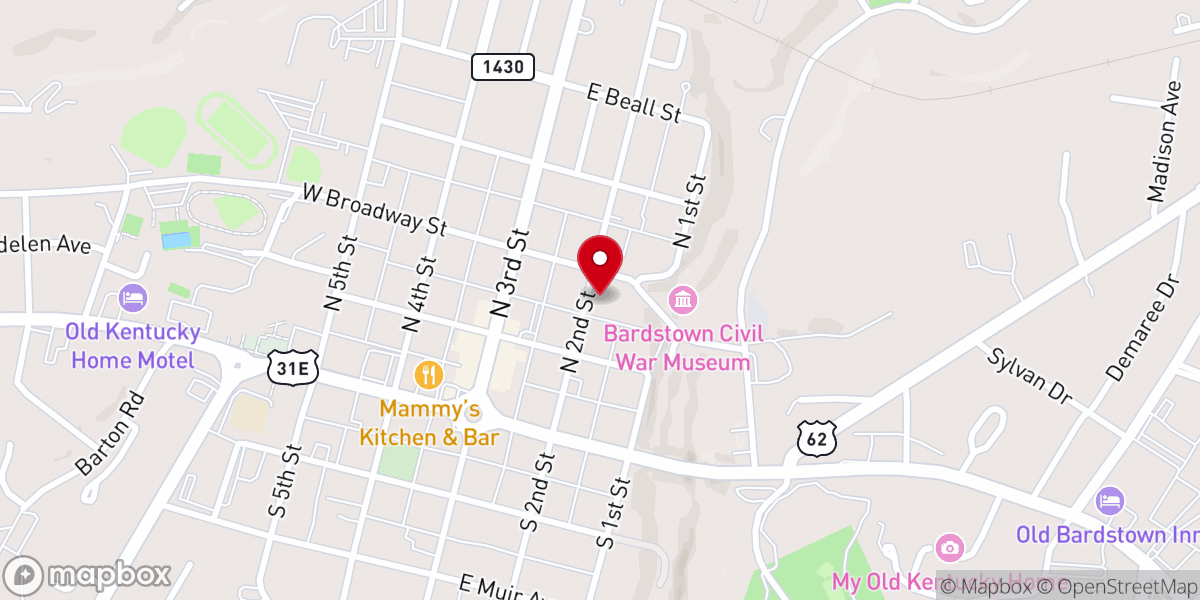 Map showing location of First Presbyterian Church
