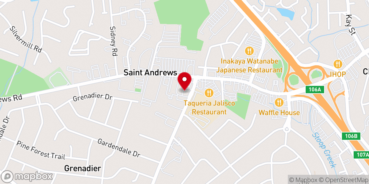 Map showing location of New Life Baptist Church