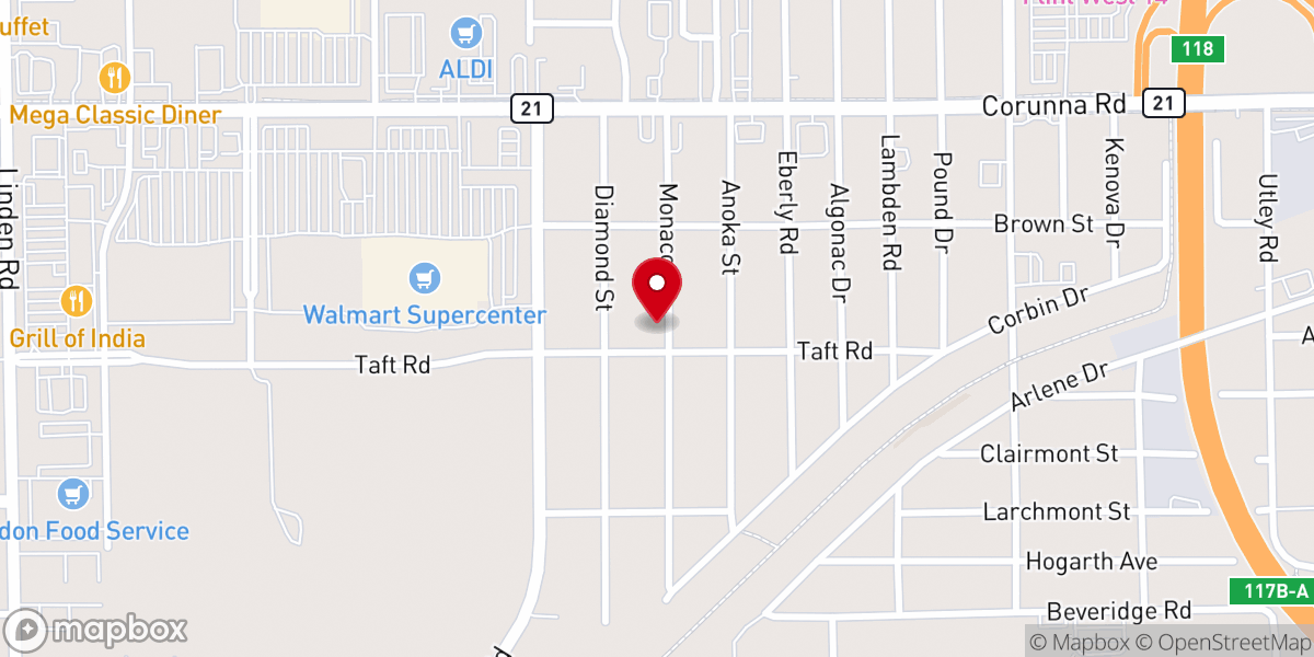 Map showing location of Westside Bible Baptist Church