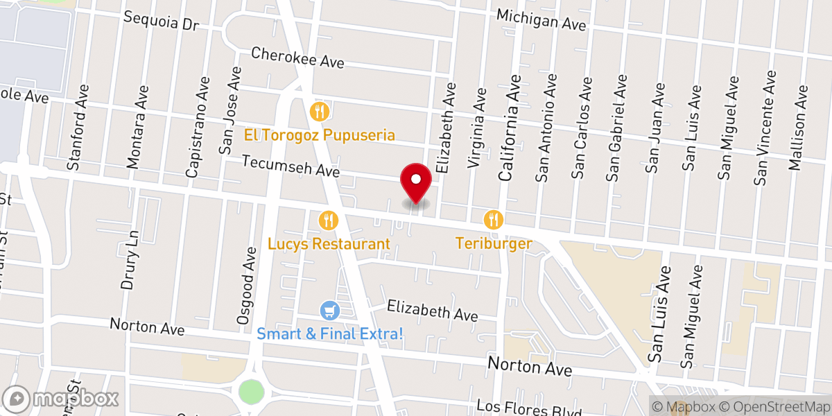 Map showing location of New Starlight Tabernacle