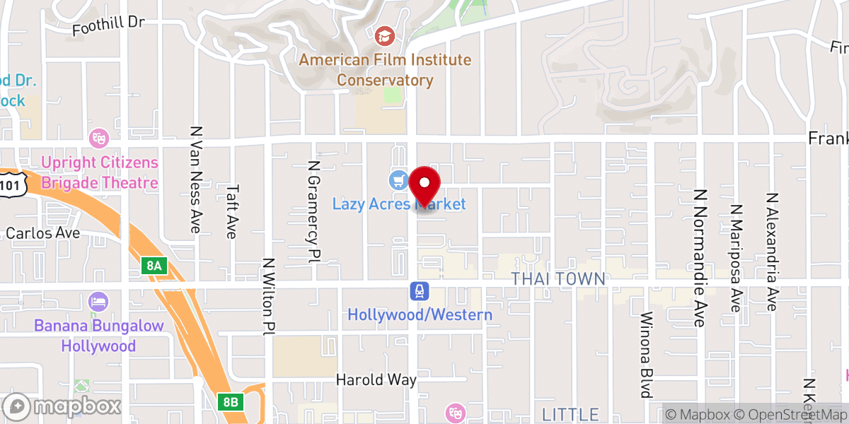 Map showing location of Los Feliz United Methodist Church