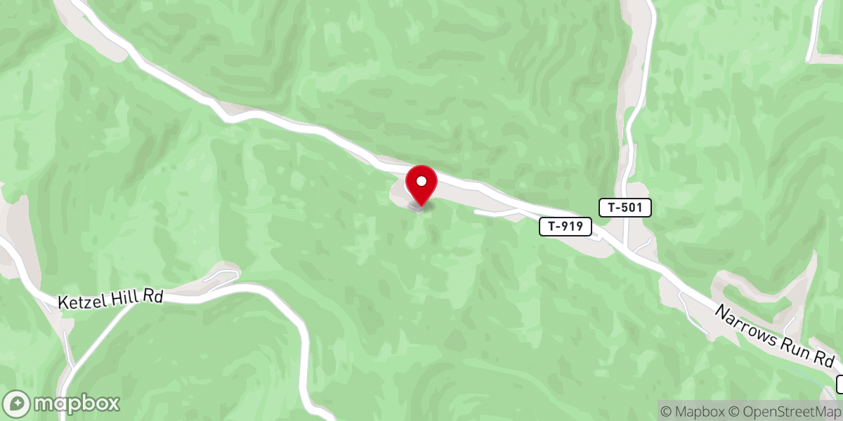 Map showing location of Narrows Run Road Church of Christ