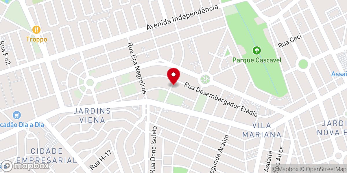 Map showing location of Igreja Impactados