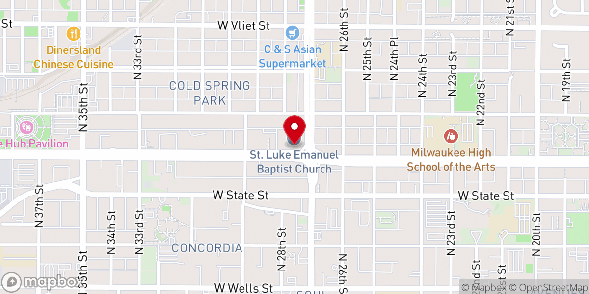Map showing location of St. Luke Emanuel Missionary Baptist Church, Inc