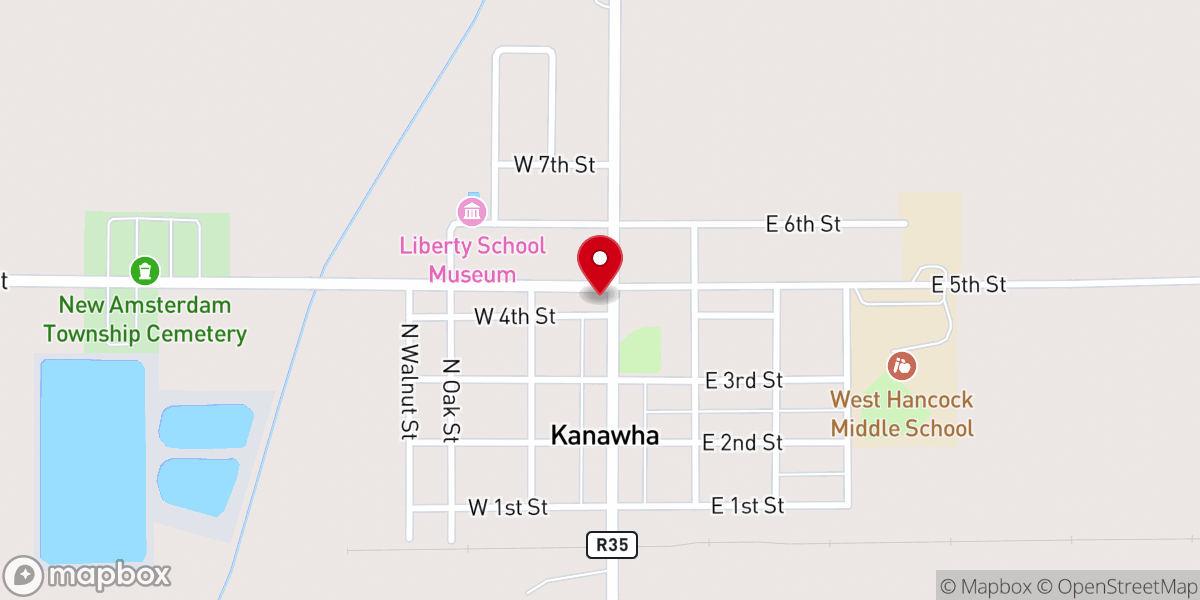 Map showing location of United Methodist Church
