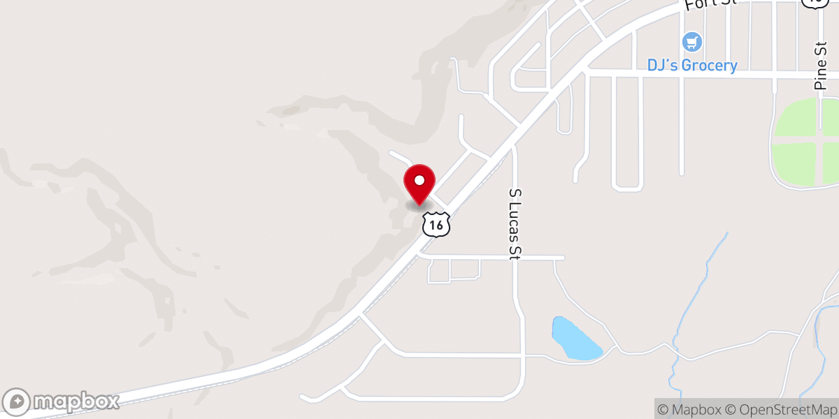 Map showing location of Big Horn Baptist Church