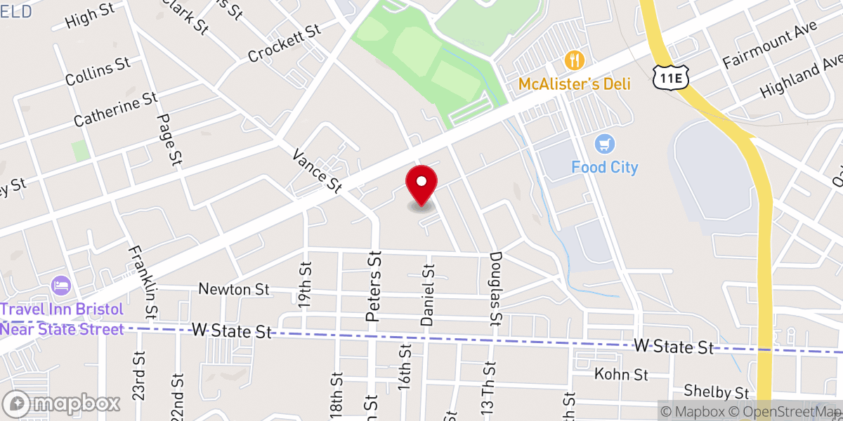 Map showing location of Trinity United Methodist Church