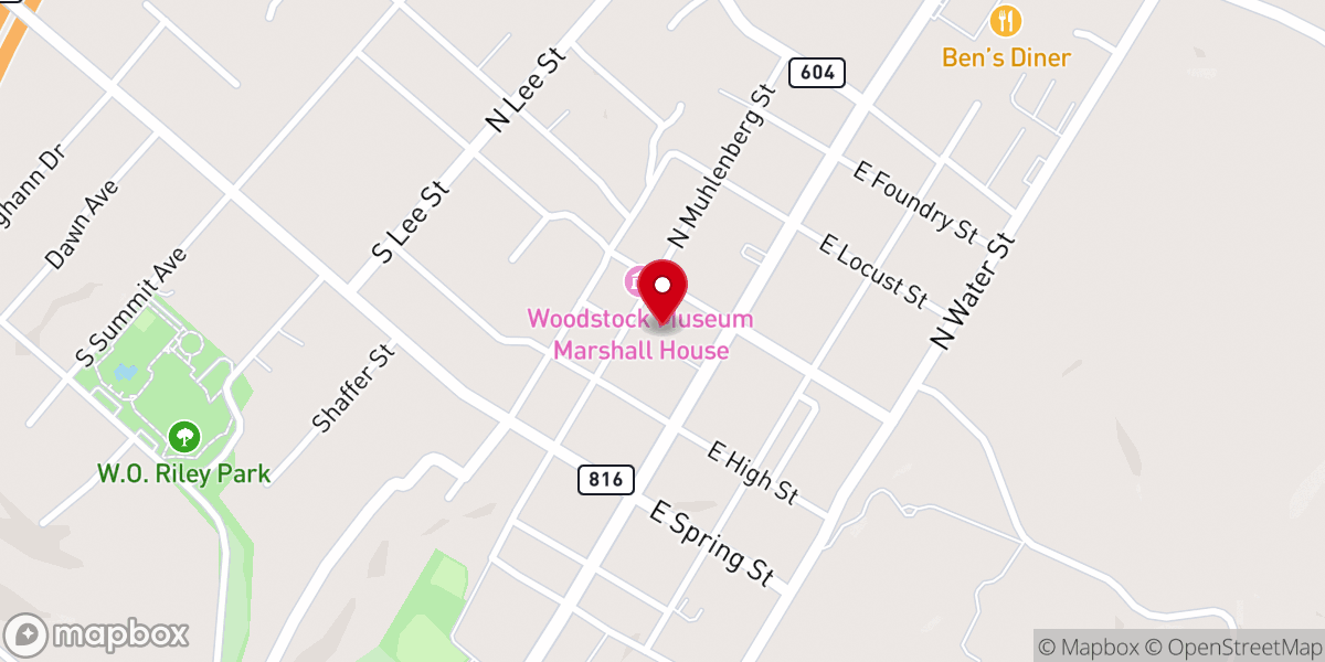 Map showing location of Woodstock Christian Church