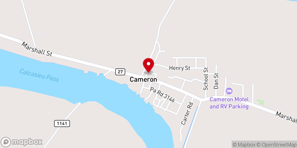 Map showing location of Cameron