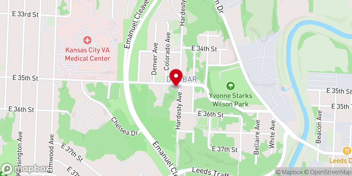 Map showing location of Thirty-Fifth Street Missionary Baptist Church