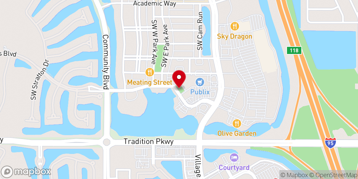 Map showing location of Tradition Village Center
