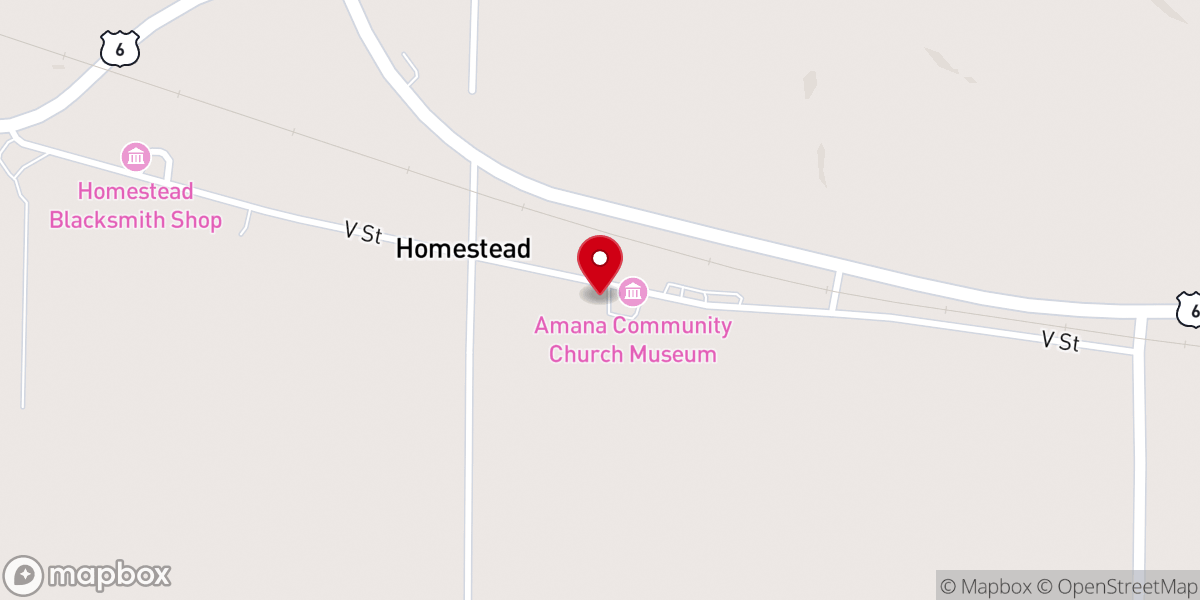 Map showing location of Homestead Folk Art Museum