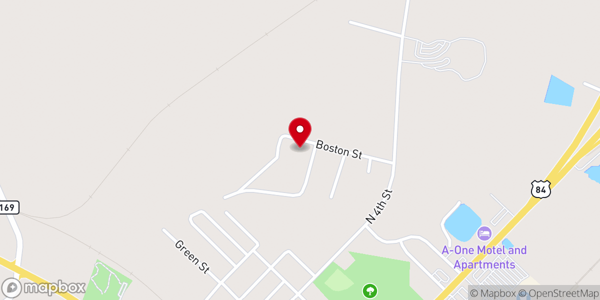 Map showing location of Morning Glory Baptist Church