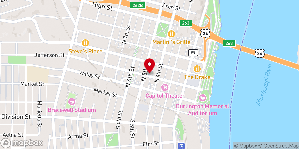 Map showing location of LOFT on Jefferson