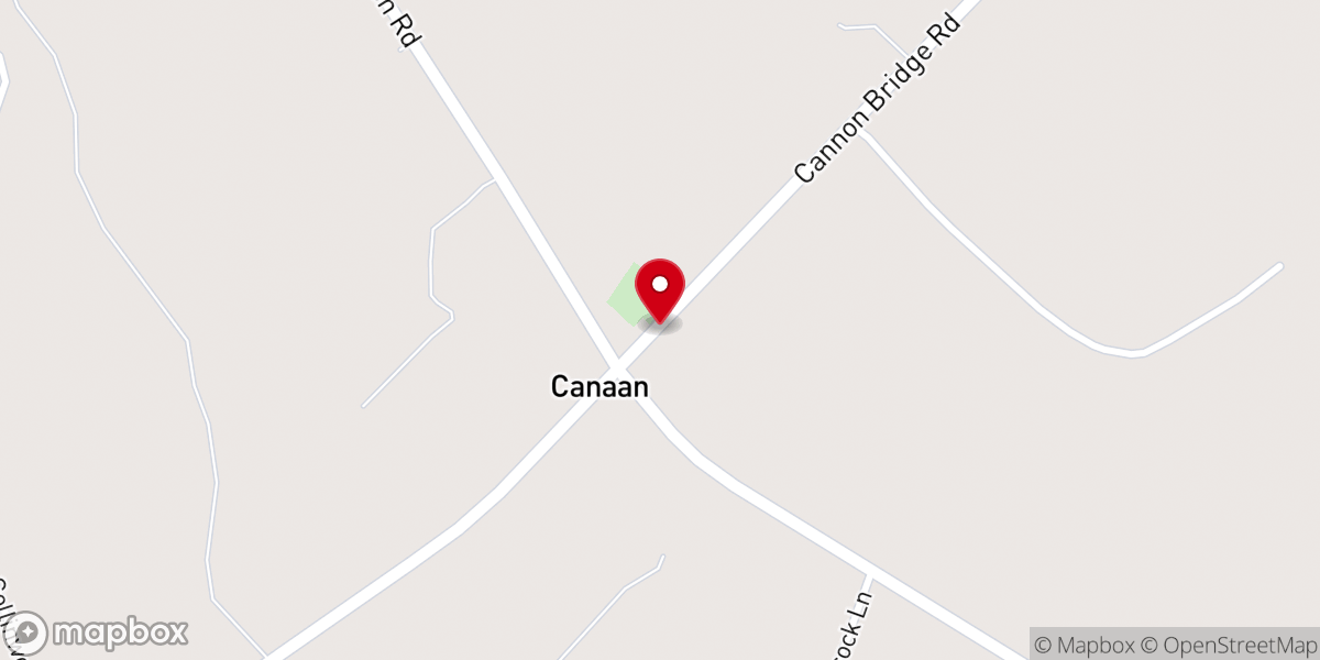 Map showing location of Canaan Baptist Church