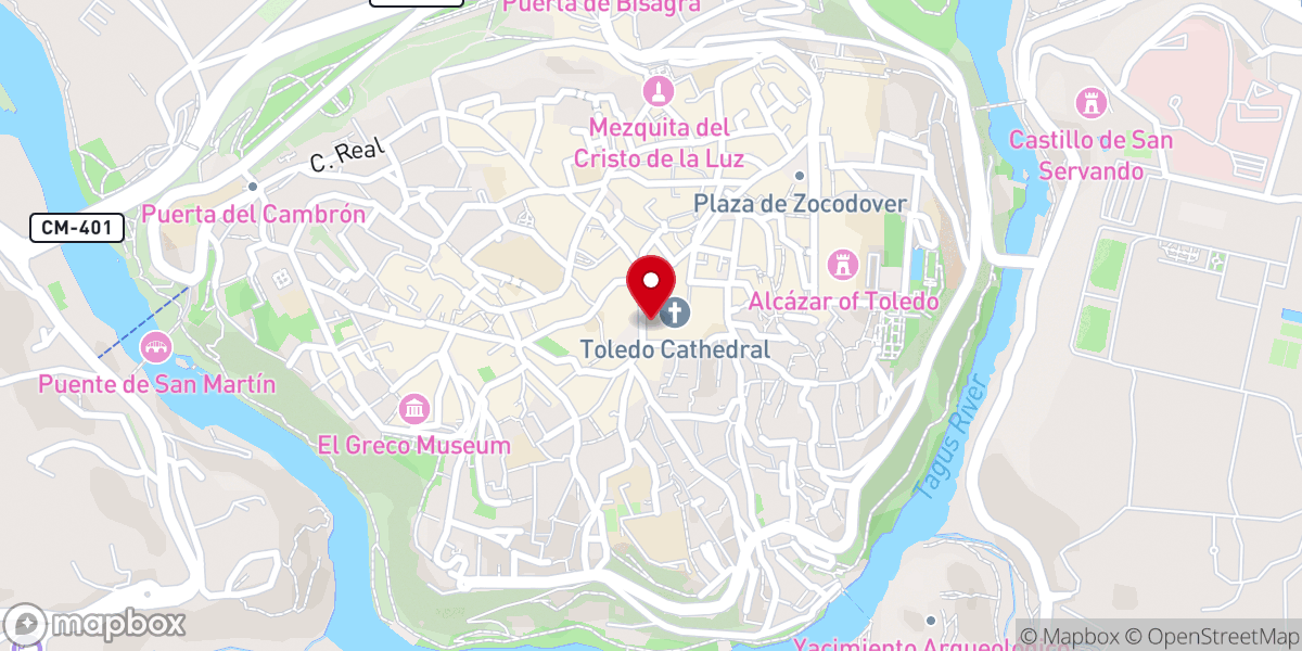 Map showing location of Puerta del Perdón