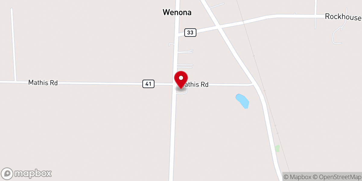 Map showing location of Wenona Baptist Church