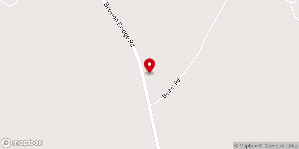 Map showing location of Bethesda Church