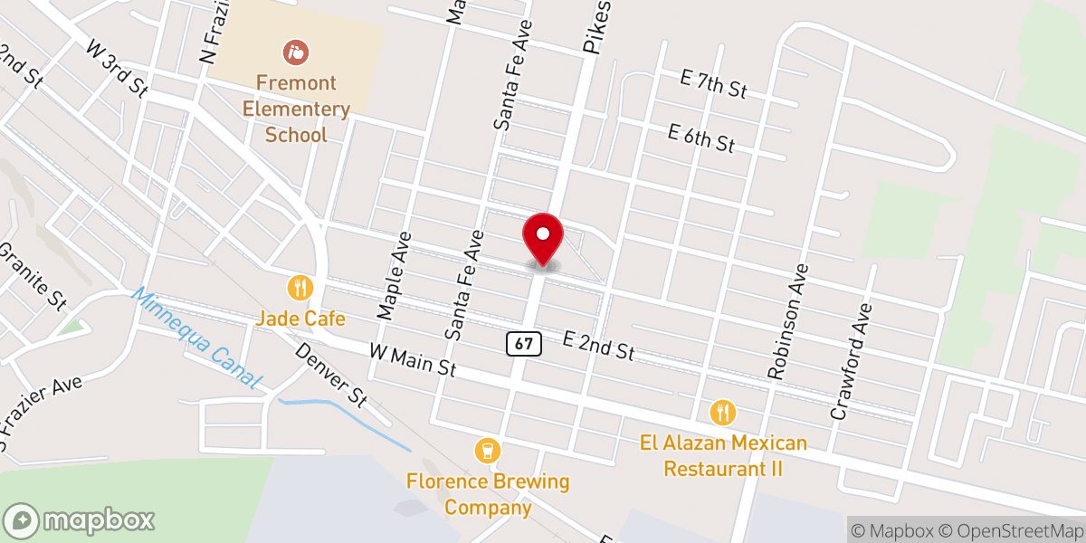 Map showing location of Florence Pioneer Park