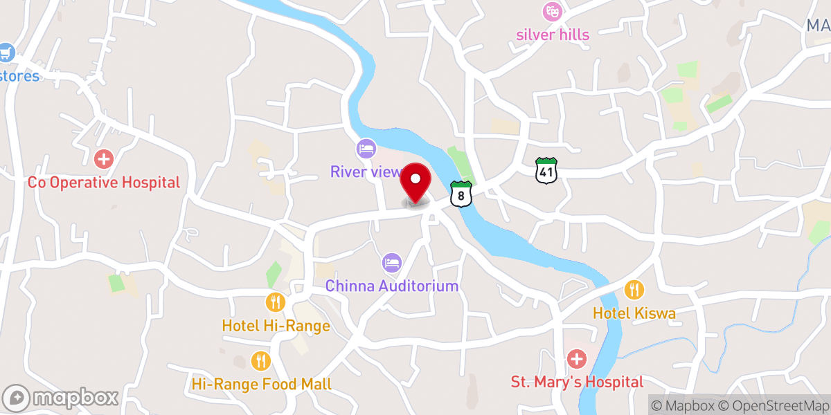 Map showing location of Town Chapel, Thodupuzha