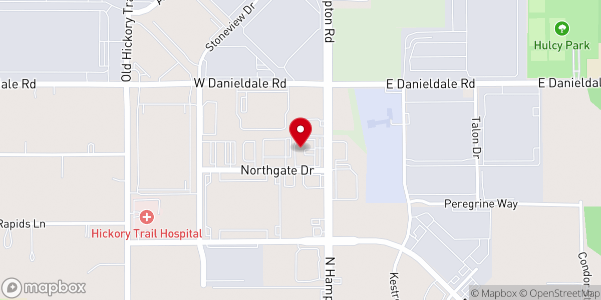 Map showing location of Harvest Fellowship Baptist church