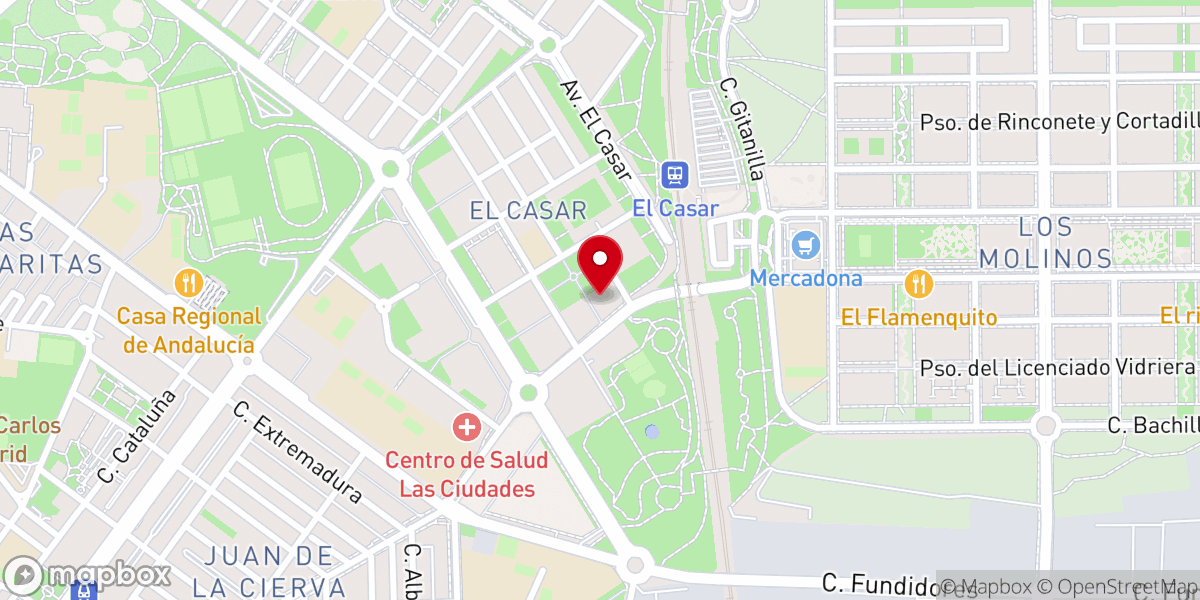 Map showing location of Centro Diocesano de Teología