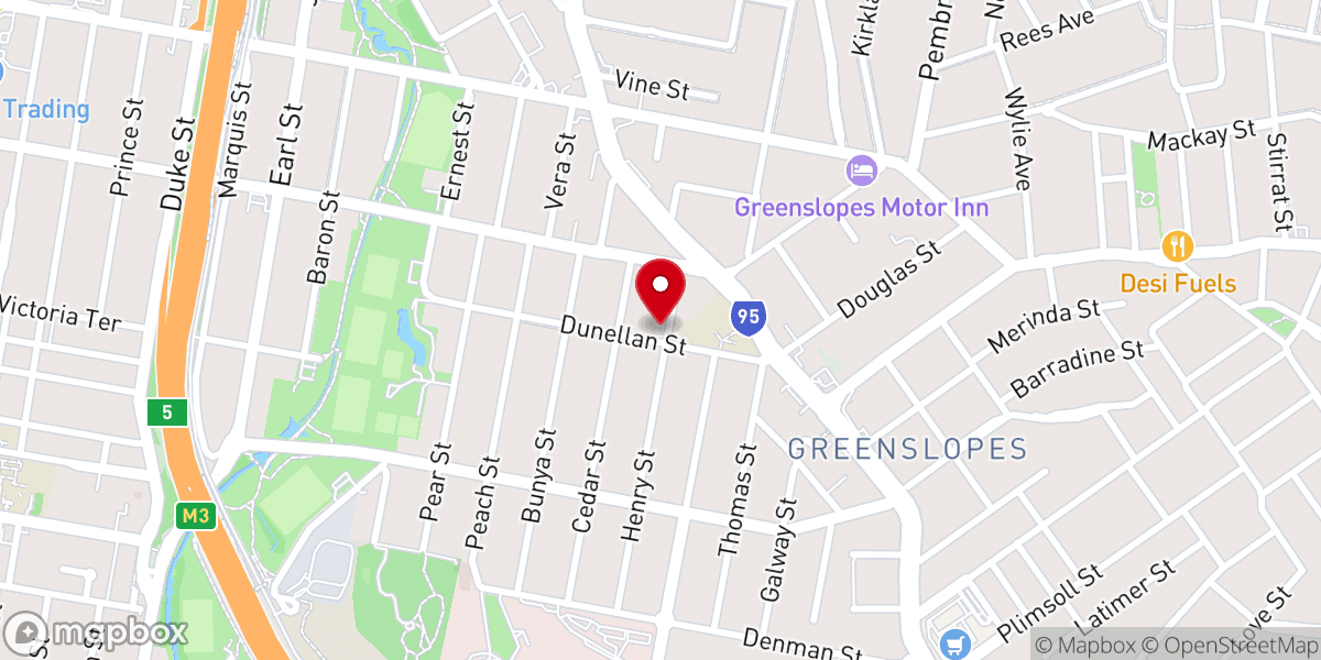 Map showing location of Greenslopes Baptist Church