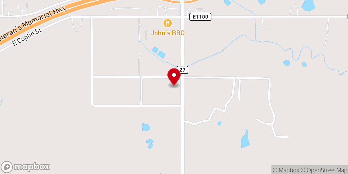 Map showing location of Crossroads Church of Okemah (formerly Cowboy Crossroads)