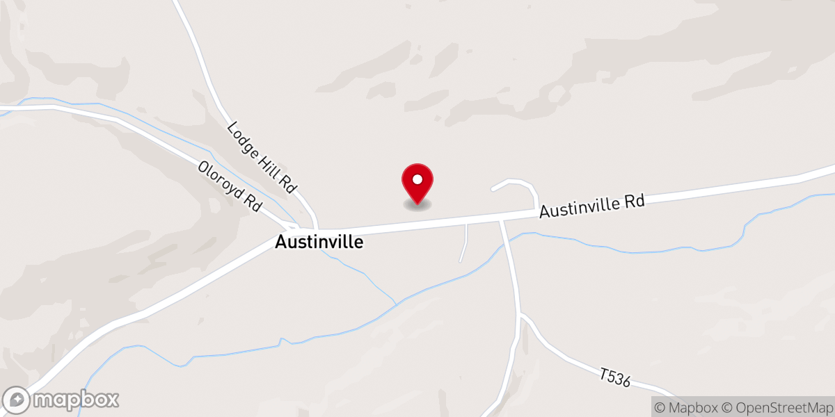 Map showing location of Austinville Union Church