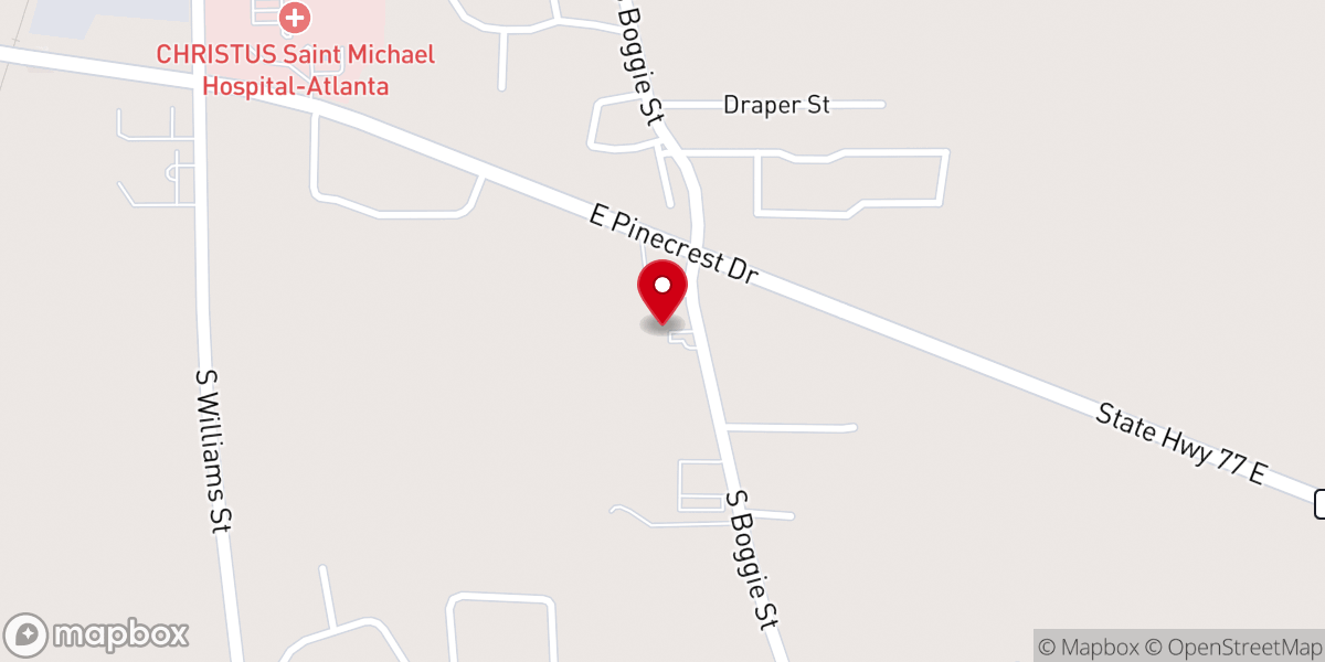 Map showing location of Tanglewood Missionary Baptist