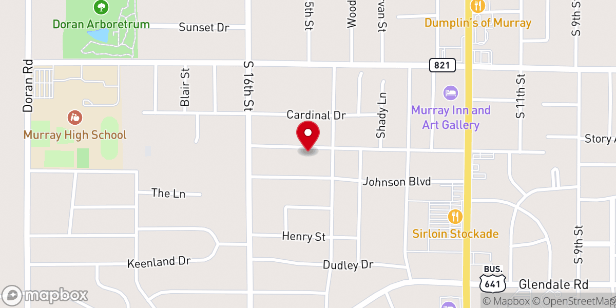 Map showing location of Unity Cumberland Pres Church