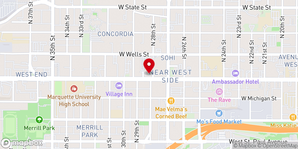 Map showing location of St Paul's Lutheran Church