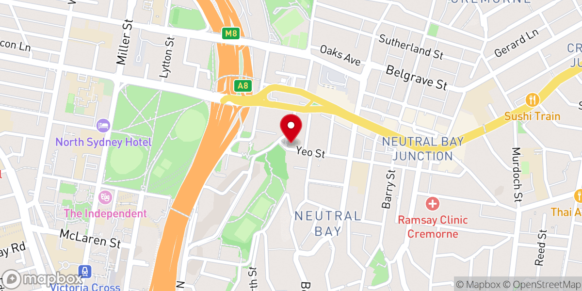 Map showing location of Sydney Life Church